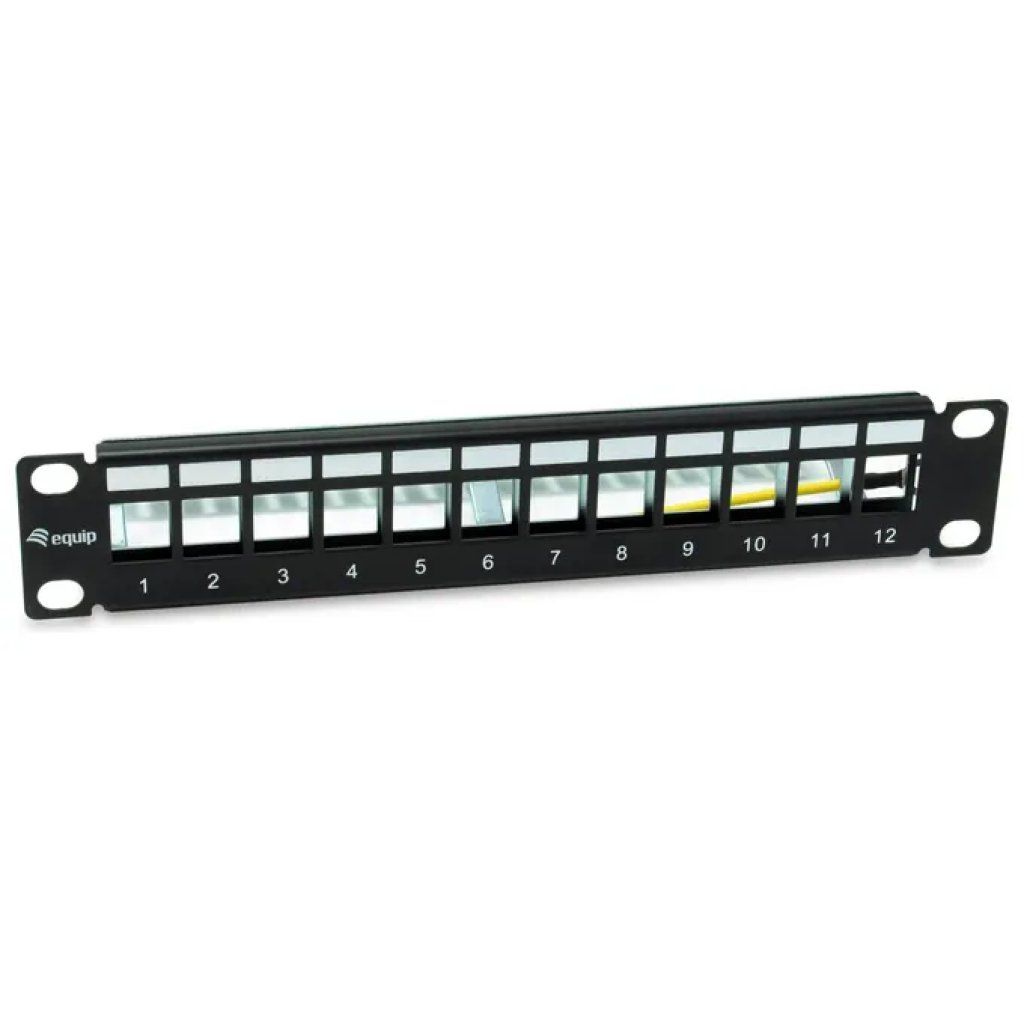 Equip 769331 Pannello Rack 1U 12 Porte Keystone Nero Equip 769331 Pannello Rack 1U 12 Porte Keystone Nero
