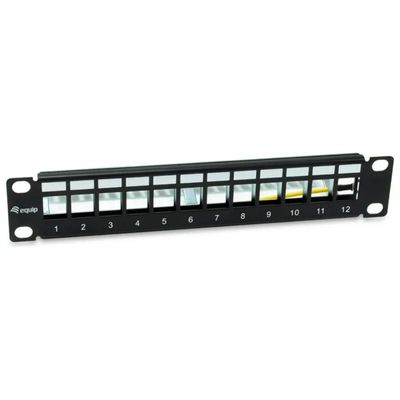 Equip 769331 Pannello Rack 1U 12 Porte Keystone Nero