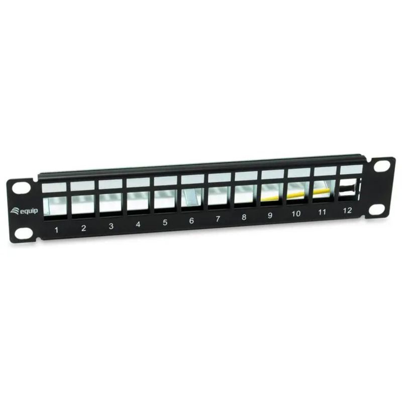 Equip 769331 Pannello Rack 1U 12 Porte Keystone Nero