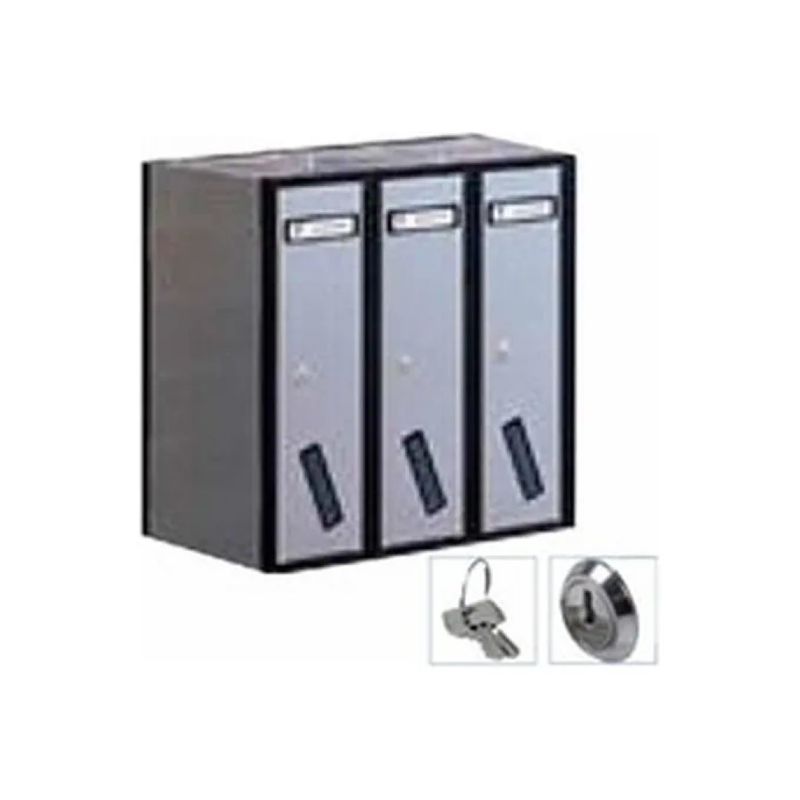 Silmec SC5V Casellario postale verticale a 3 posti, argento