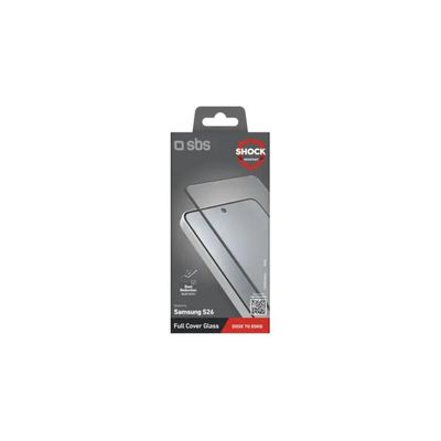 SBS Vetro Temperato Full Cover per Samsung Galaxy S26, 0,33 mm, Nero