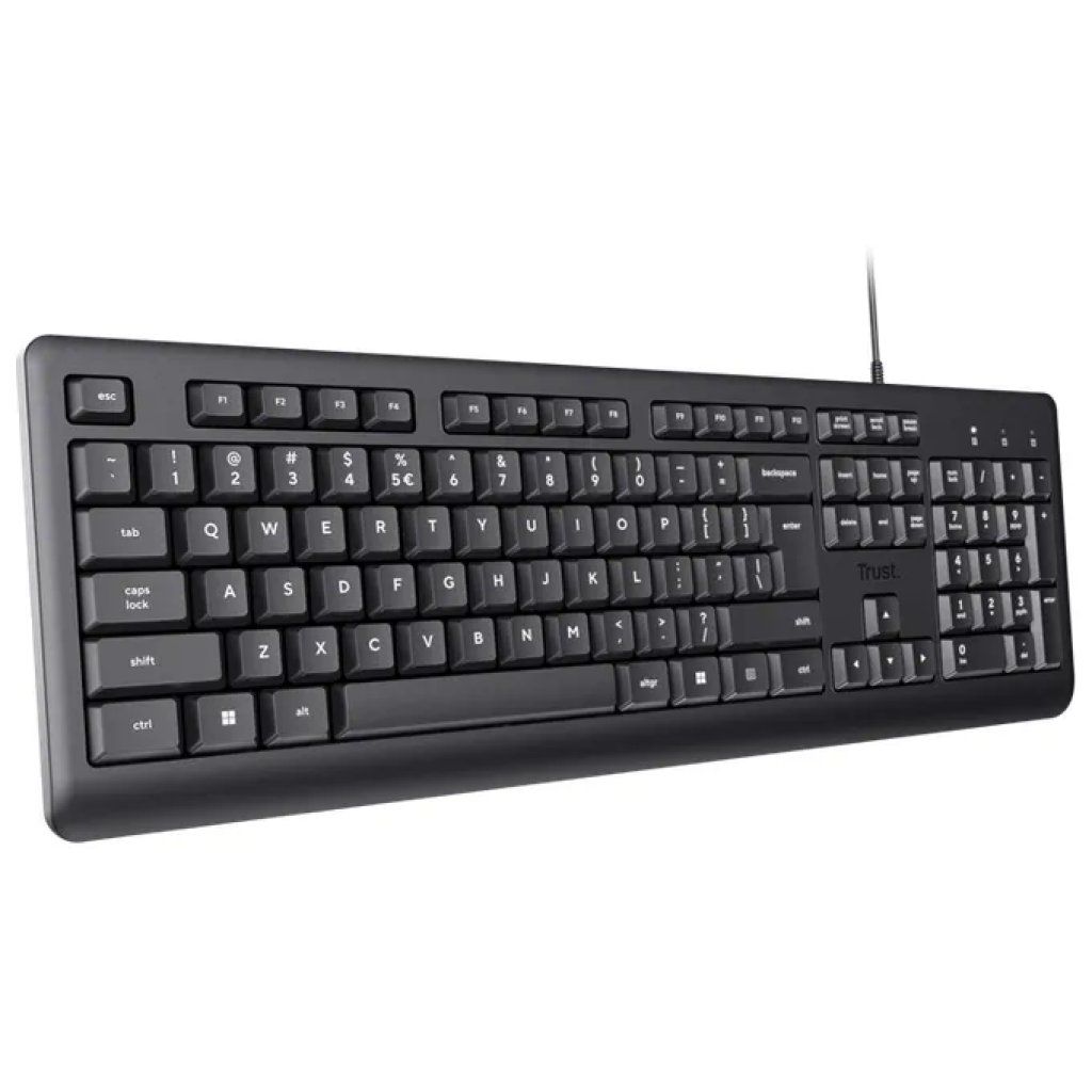 Trust 23983 TK-150 Tastiera USB QWERTZ Tedesco Full-size Membrana Resistente agli spruzzi colore Nero