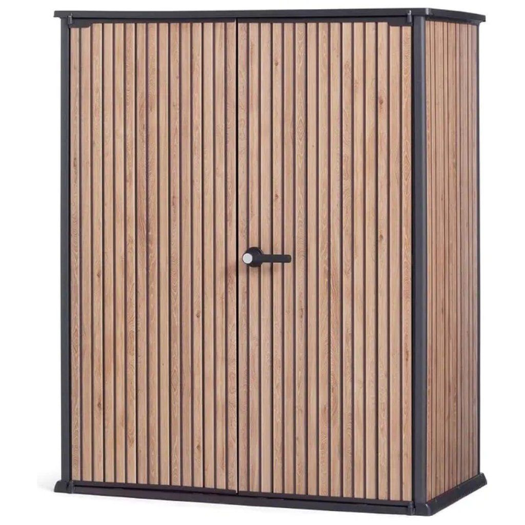 Keter Signature Venetian Armadio da Esterno 1400 L, Effetto Legno Marrone