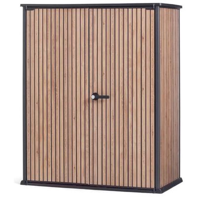 Keter Signature Venetian Armadio da Esterno 1400 L, Effetto Legno Marrone