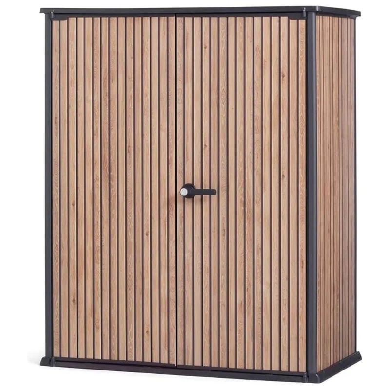Keter Signature Venetian Armadio da Esterno 1400 L, Effetto Legno Marrone