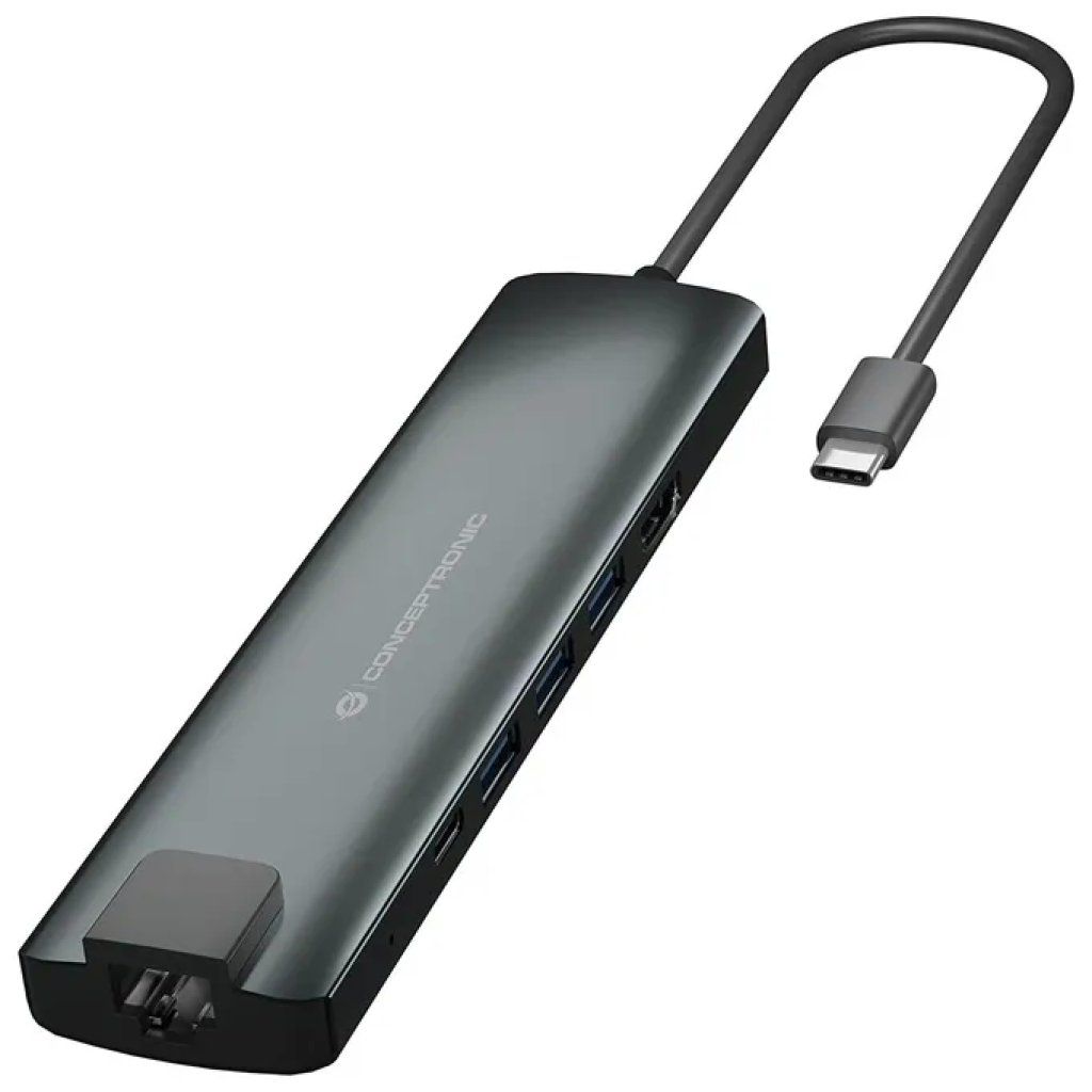 Conceptronic DONN06G Hub USB-C 9-in-1 con HDMI 4K e PD 60 W