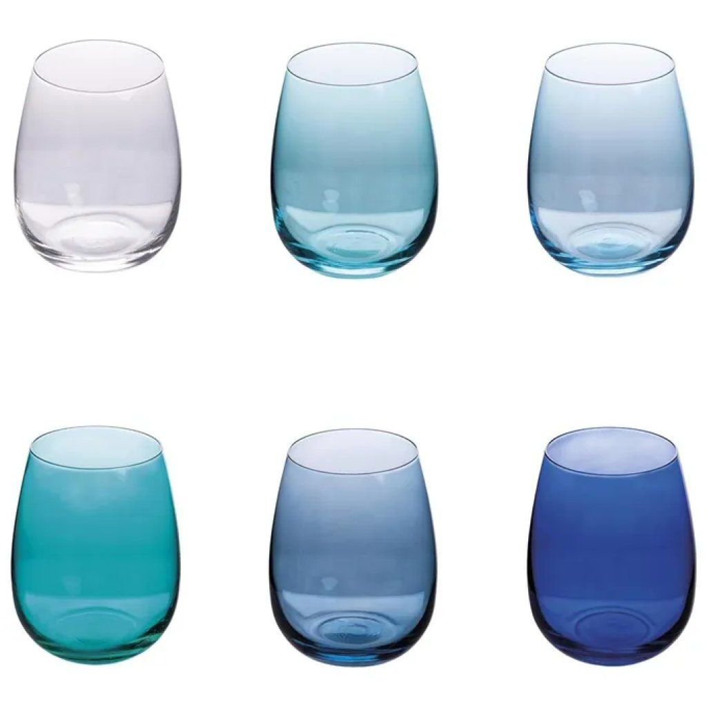 VDE TIVOLI 1996 Villa d’Este Happy Hour Ocean – Set 6 Bicchieri da Acqua Blu