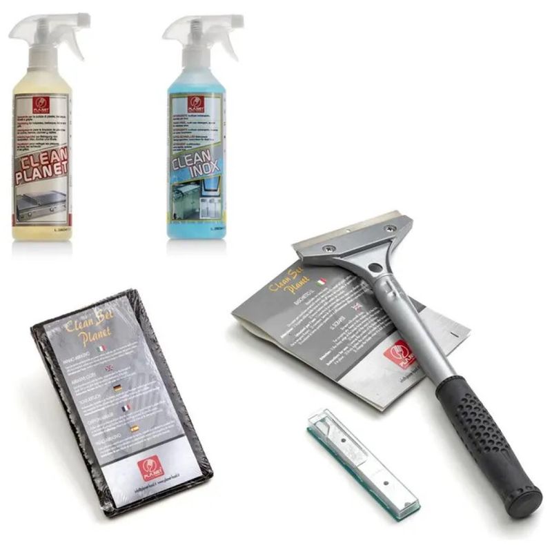 PLANET Pla.net Clean Pack Maxi Kit per Pulizia Piastre da Cucina