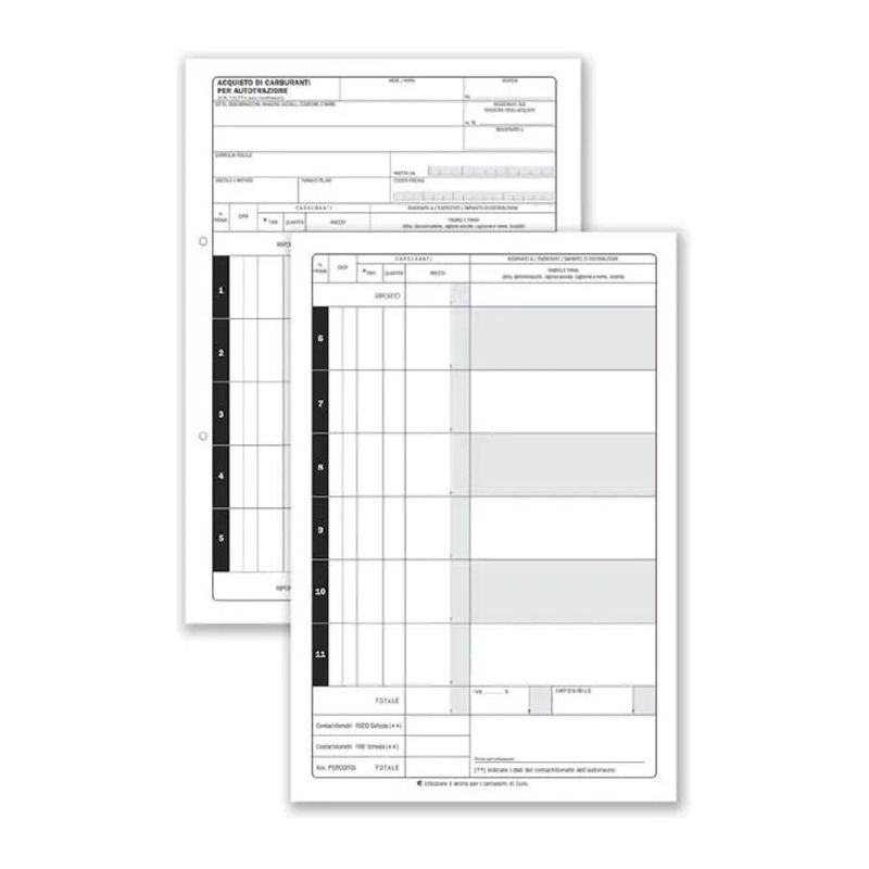 Data Ufficio – 50 Schede Carburanti, 24 × 17 cm