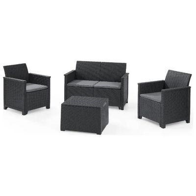 Keter Emma K246149 – Salottino da Esterno Grafite per 4 Persone Keter Emma K246149 – Salottino da Esterno Grafite per 4 Persone