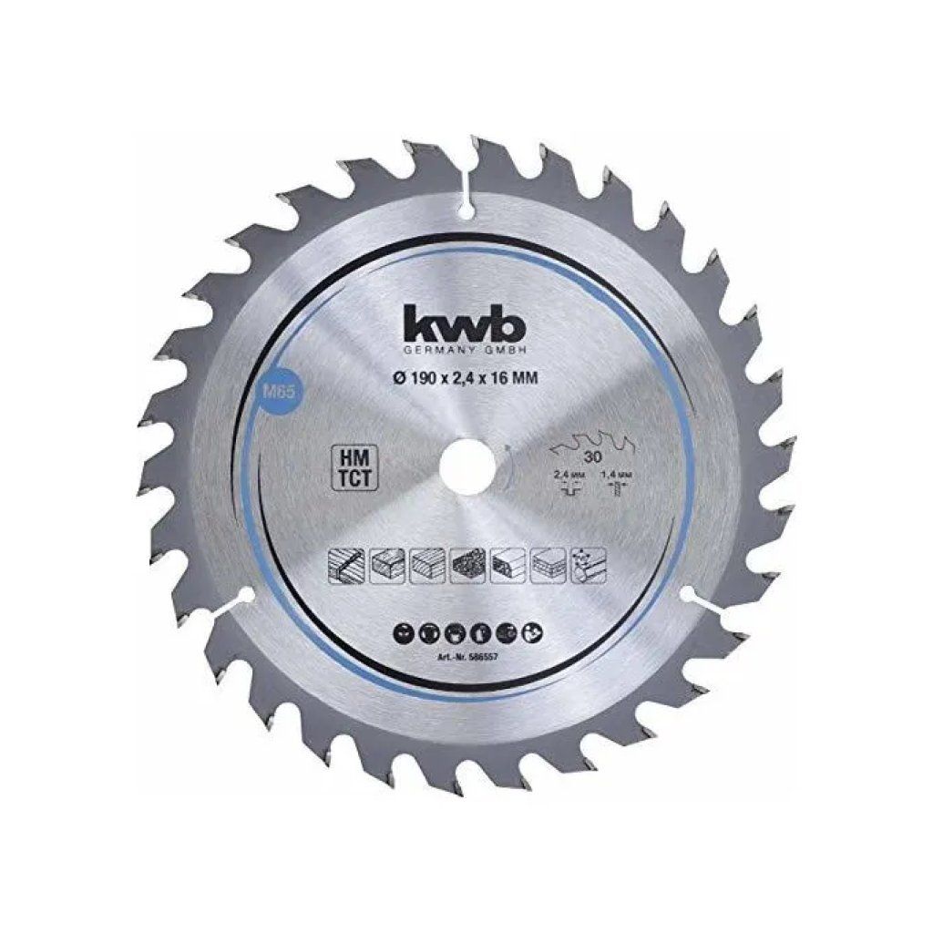 KWB 586557 Lama Circolare per Legno 190 mm, 30 Denti