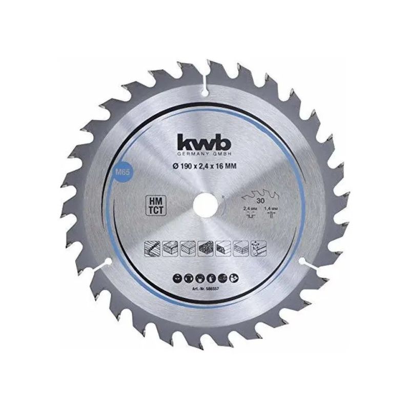 KWB 586557 Lama Circolare per Legno 190 mm, 30 Denti