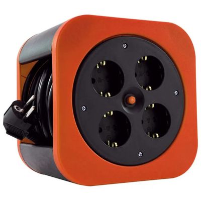 REV 0010012600 Avvolgicavo Multipresa 4 Prese Schuko, Cavo 10 m, Rosso