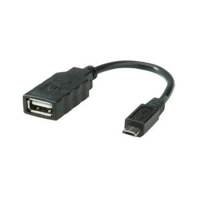 ITB SOLUTION Roline 11.02.8311 Cavo adattatore USB OTG Micro-USB a USB-A, 15 cm, nero