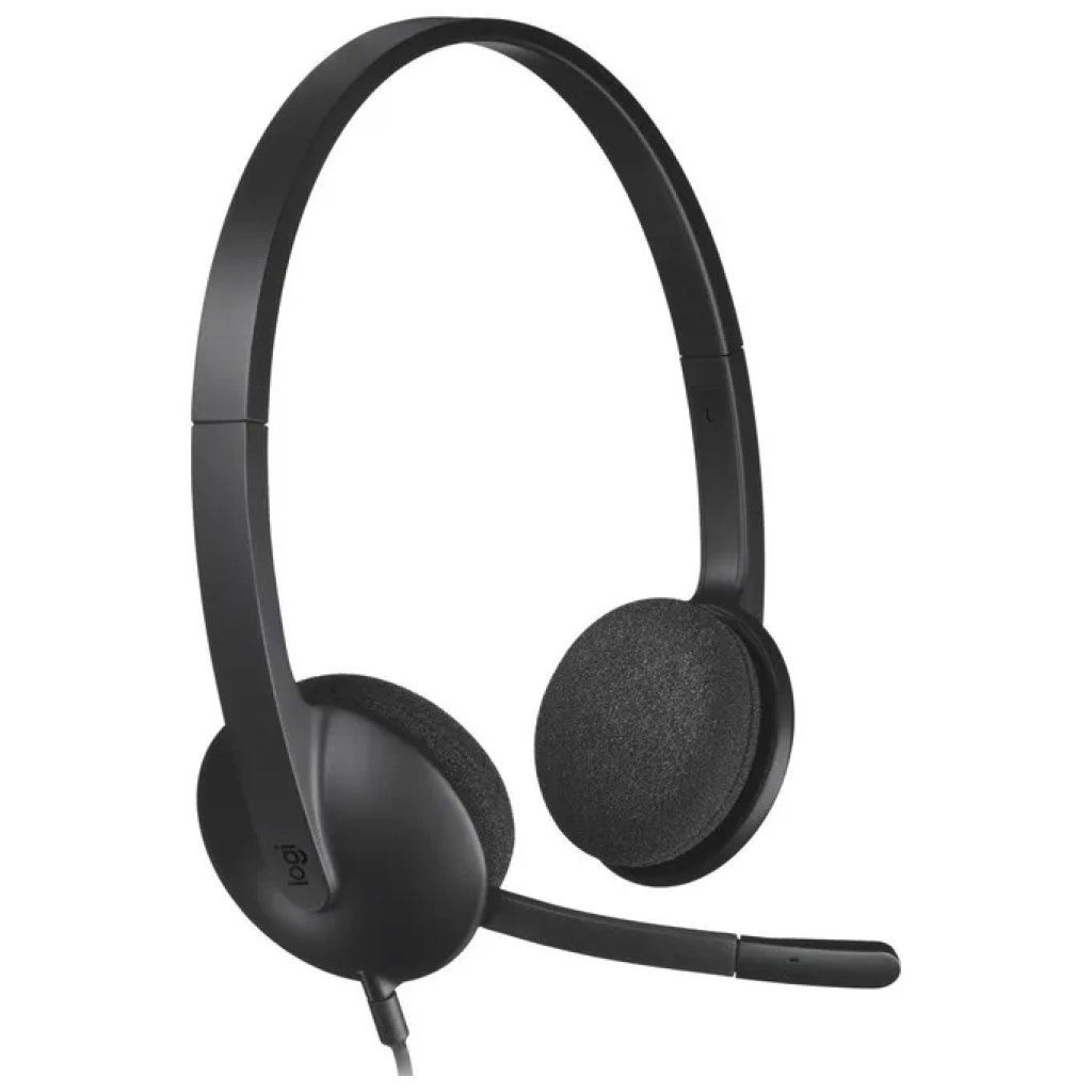 Logitech H340 Cuffie Stereo USB con Microfono, Nero