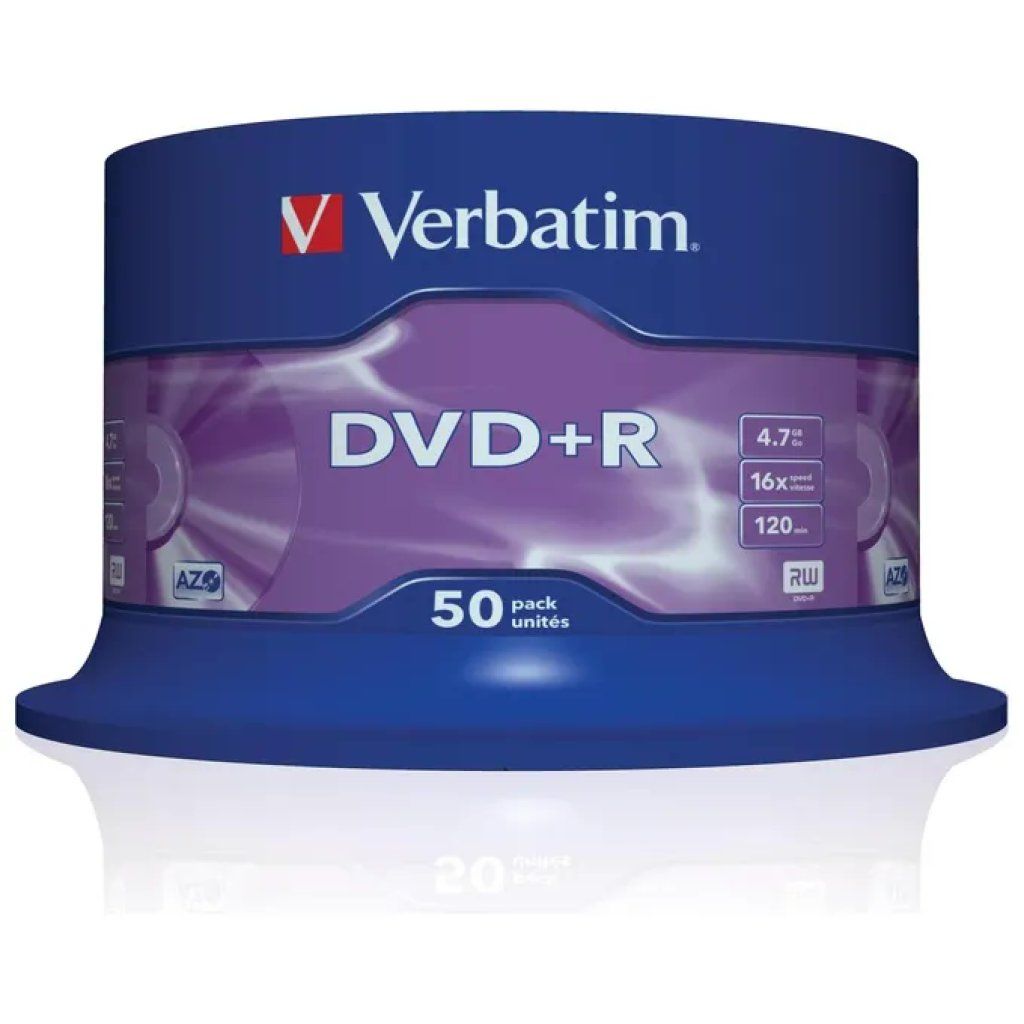 Verbatim DVD+R 4,7 GB 16x – 50 dischi spindle