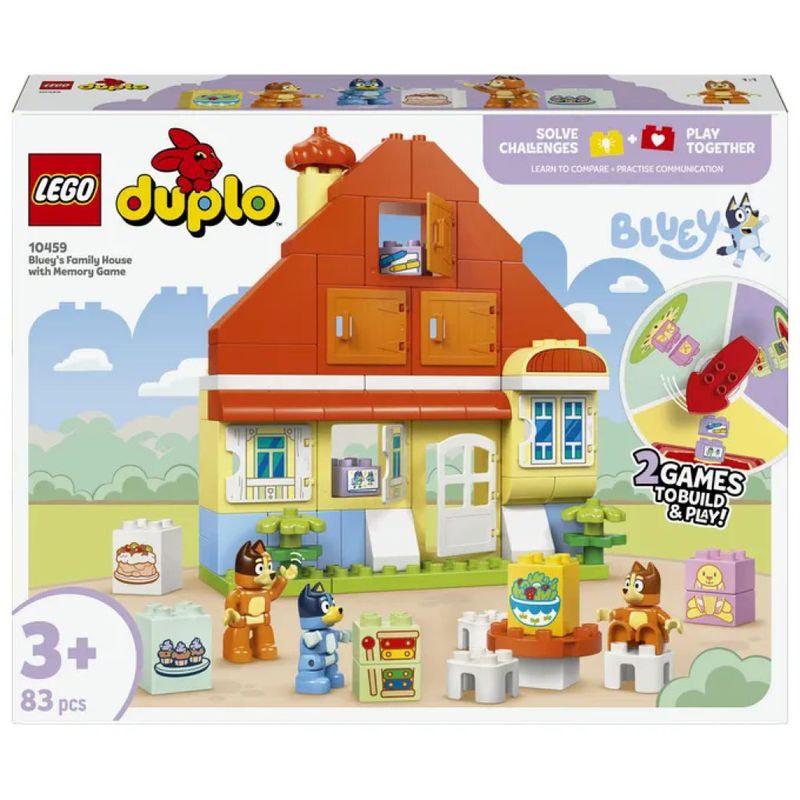 LEGO DUPLO Bluey 10459 – Casa della famiglia con gioco di memoria, 83 pezzi