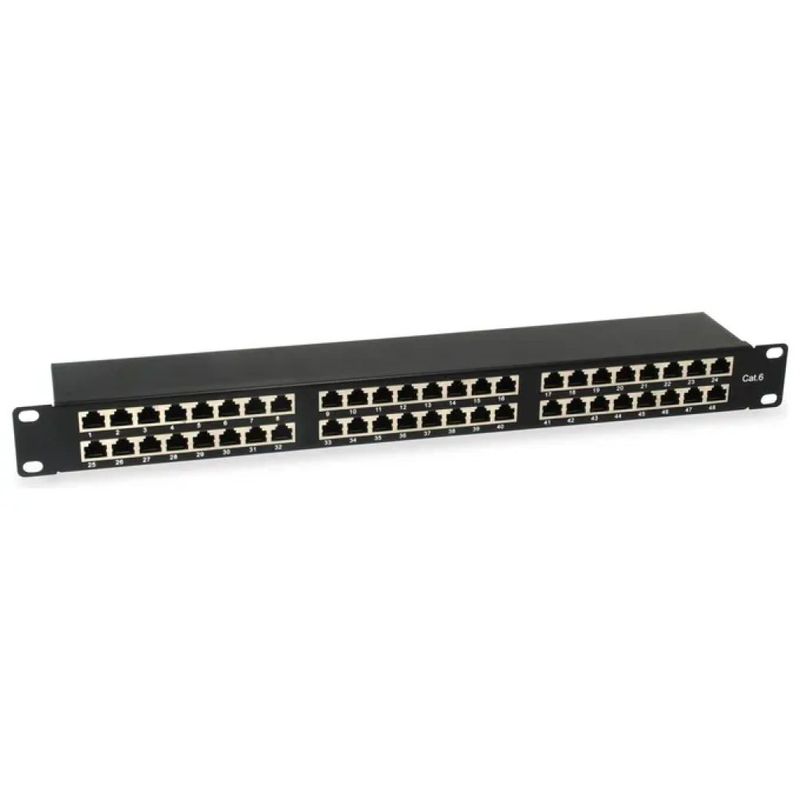 Equip 326449 Pannello Patch 48 Porte RJ45 CAT6 19" 1U Nero