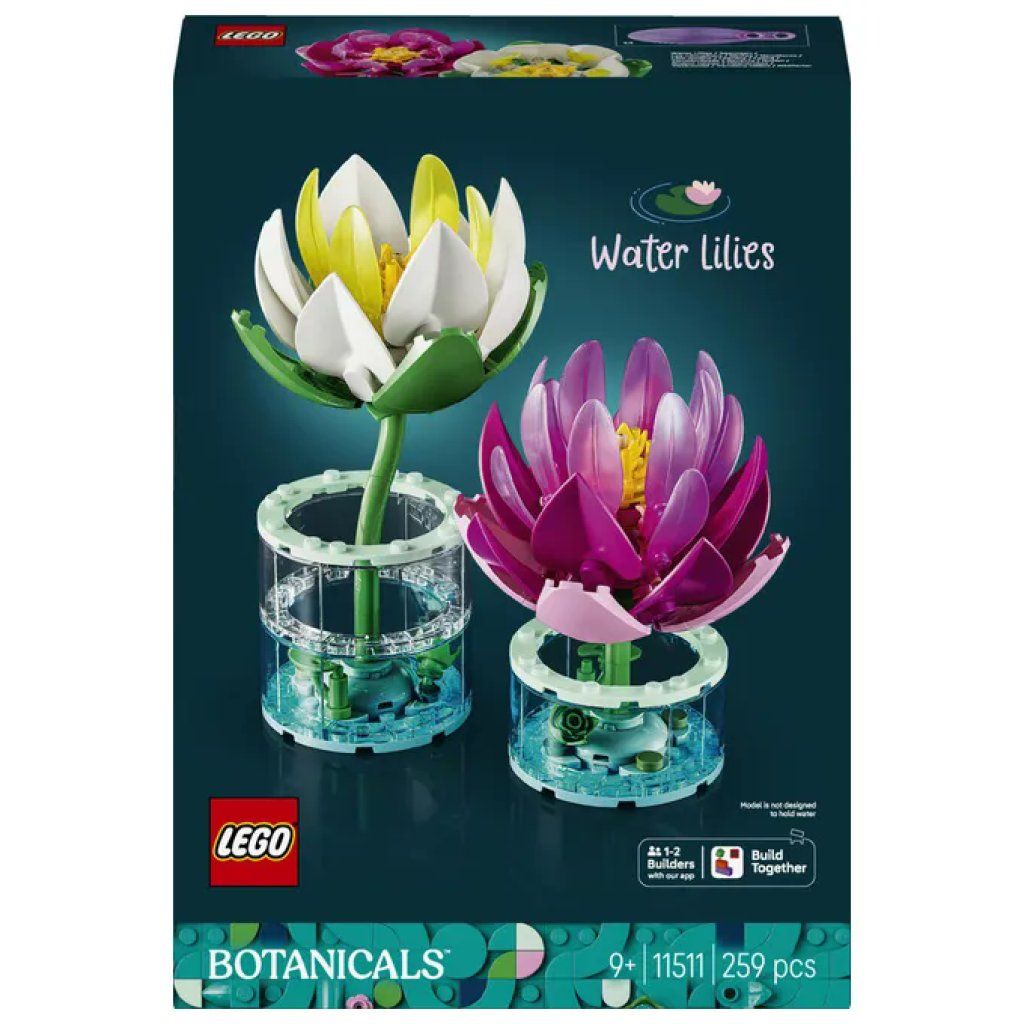 LEGO Botanicals 11511 Ninfee – Set floreale da costruire, 259 pezzi