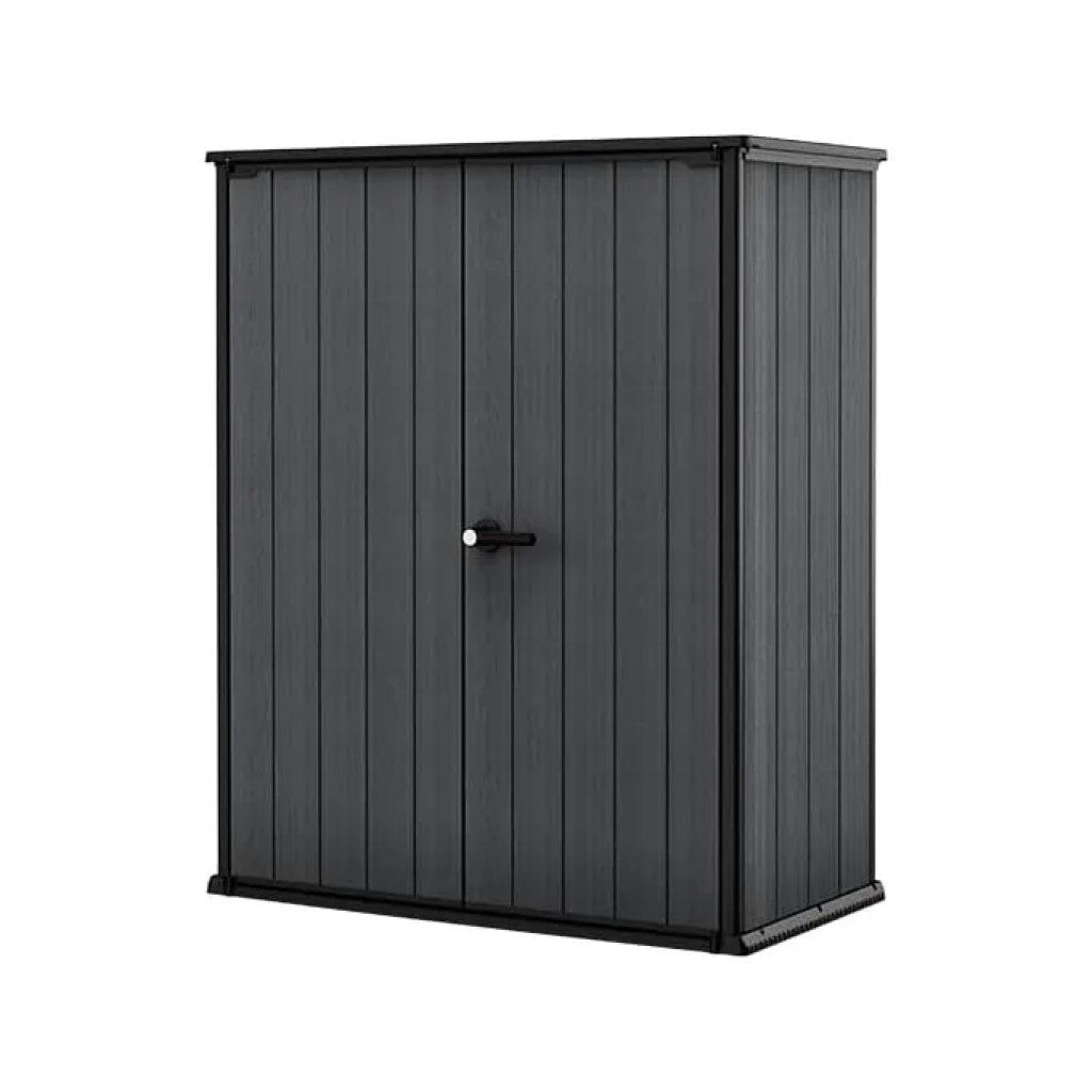 Keter Cortina Alto casetta da giardino grigia con serratura, 140 × 73,6 × 170,4 cm Keter Cortina Alto casetta da giardino grigia con serratura, 140 × 73,6 × 170,4 cm