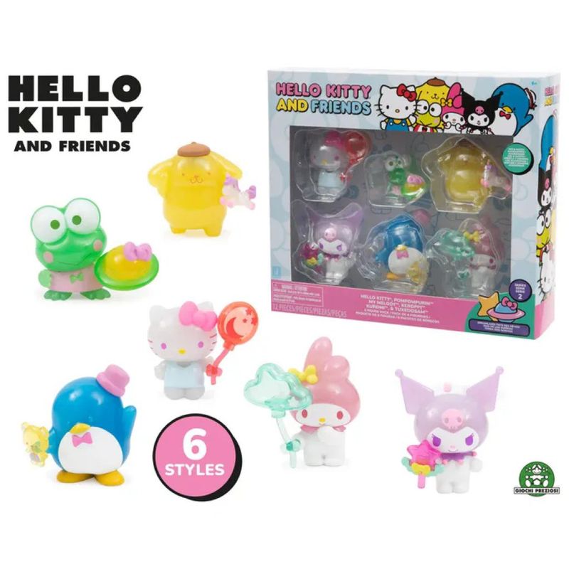 Giochi Preziosi Hello Kitty – Set 6 Mini Figure con Accessori, 5 cm