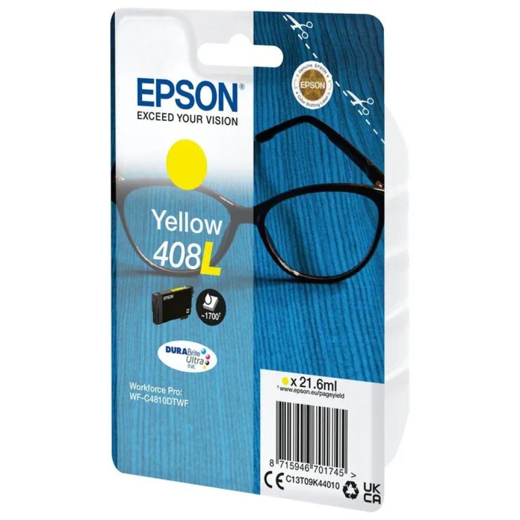 Epson 408L DURABrite Ultra Cartuccia XL Giallo, 1.700 pagine