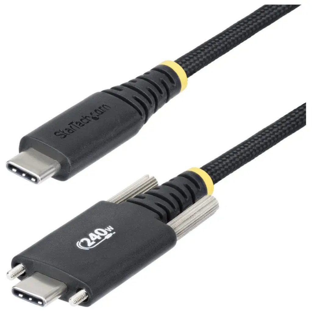 StarTech.com Cavo USB-C 2 m, 240 W, Nero con Viti Laterali