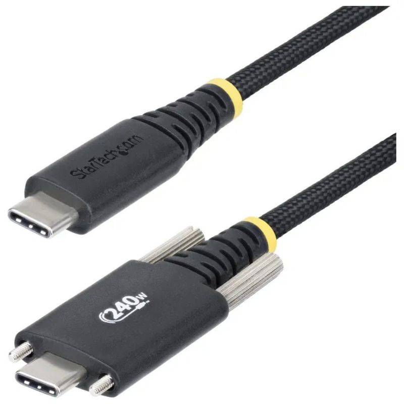StarTech.com Cavo USB-C 2 m, 240 W, Nero con Viti Laterali