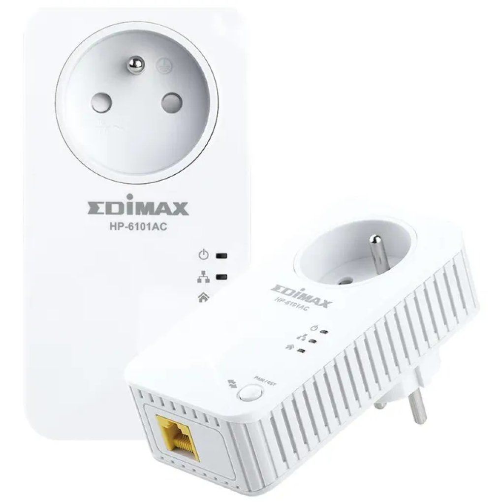 Edimax HP-6101ACK Adattatore Powerline 600 Mbps con presa integrata