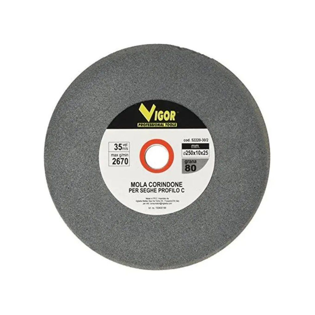 VIGOR-BLINKY Mola abrasiva in corindone Profilo C grana 80, 250 x 10 x 25 mm VIGOR-BLINKY Mola abrasiva in corindone Profilo C grana 80, 250 x 10 x 25 mm