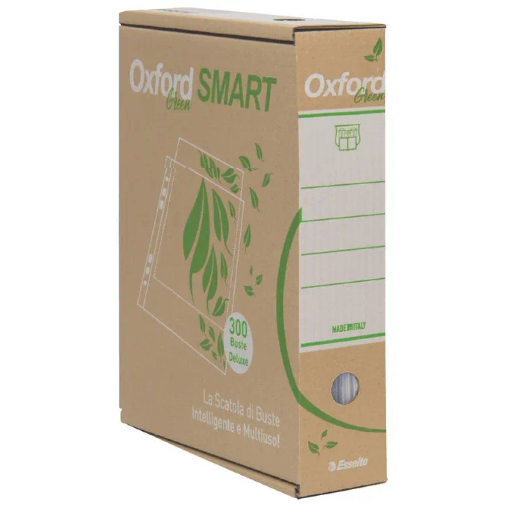 Esselte Oxford Green Smart – 300 buste perforate riciclate 22 × 30 cm, verdi Esselte Oxford Green Smart – 300 buste perforate riciclate 22 × 30 cm, verdi