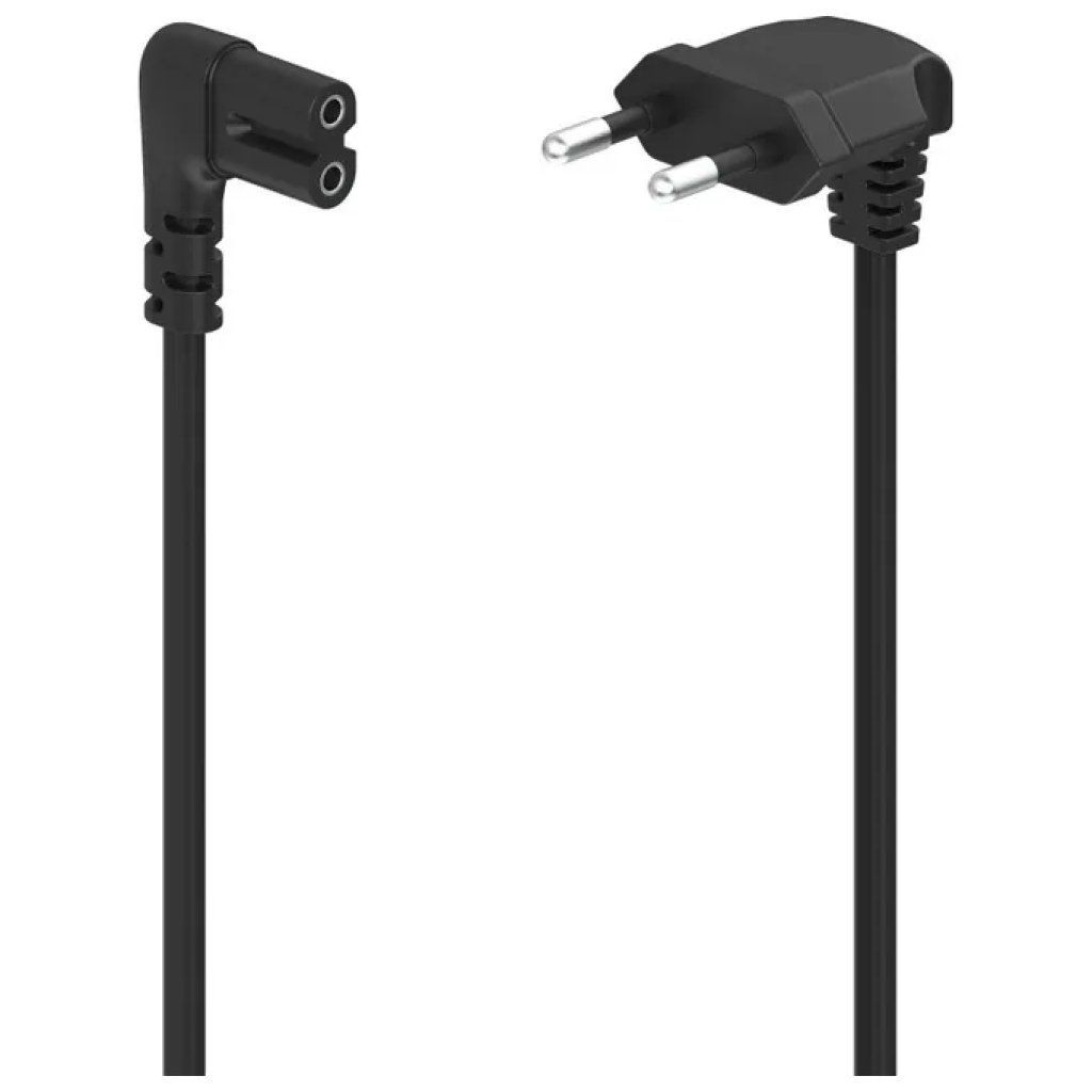 Hama 00223284 – Cavo di alimentazione C7 angolato, 3 m, nero