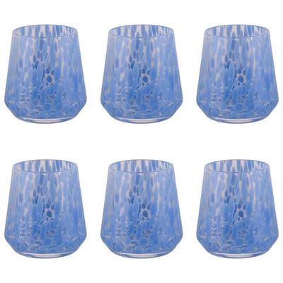 VDE TIVOLI 1996 Villa d’Este Candy – Set 6 bicchieri da acqua in vetro turchese, 410 ml
