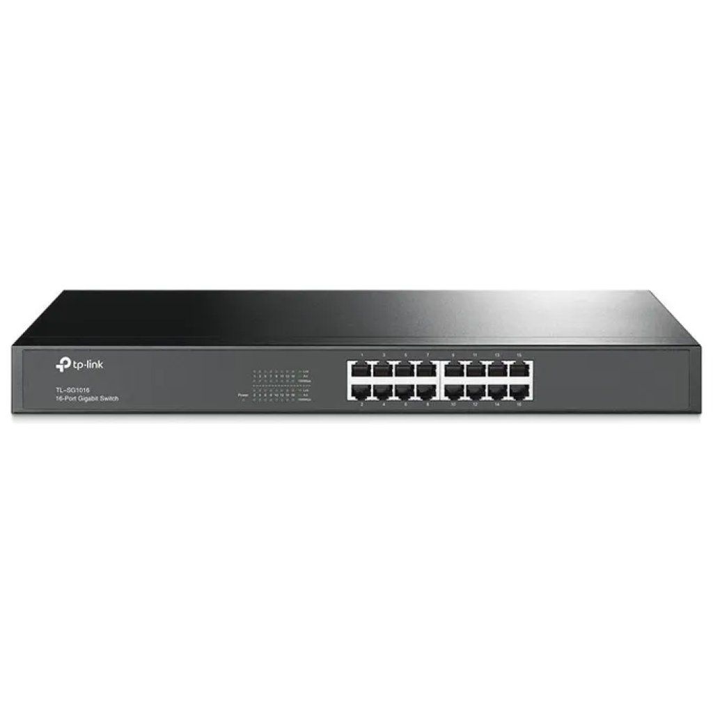 TP-Link TL-SG1016 Switch Gigabit Ethernet 16 Porte, Rack 1U, Fanless
