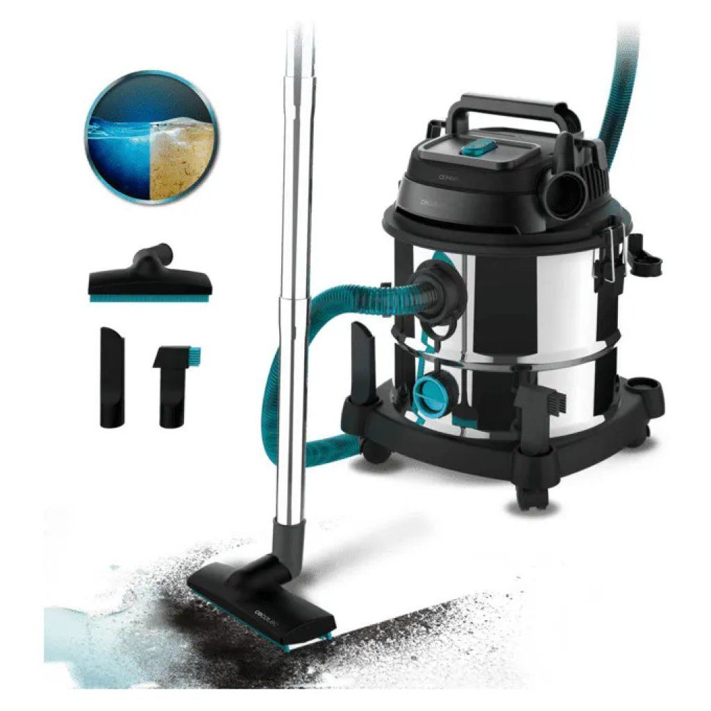 Cecotec Conga Rockstar Wet & Dry Steel Max Aspirapolvere 1400 W, 20 L