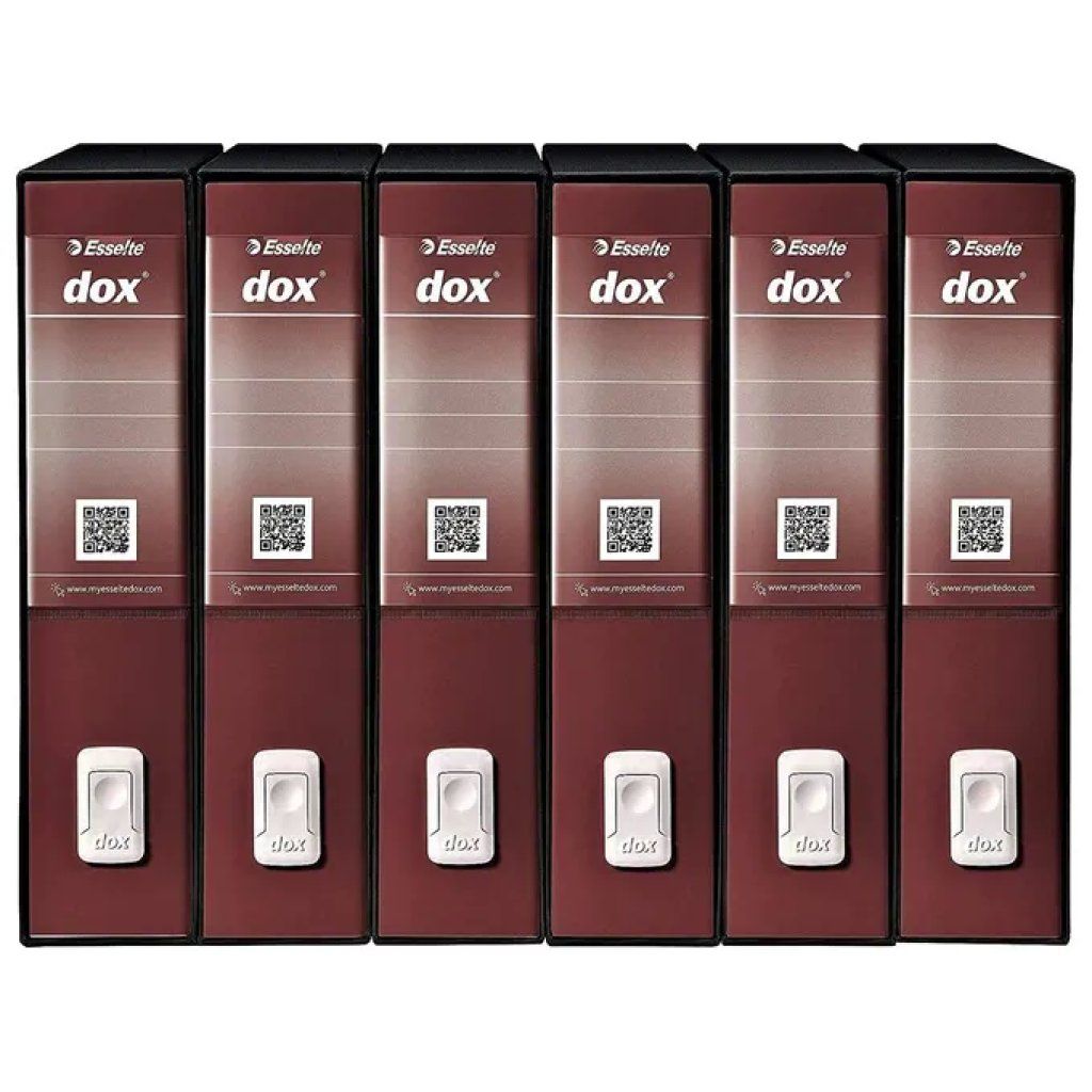 REXEL DOX Esselte Dox 2 Raccoglitore a Leva A4 Nero/Bordeaux