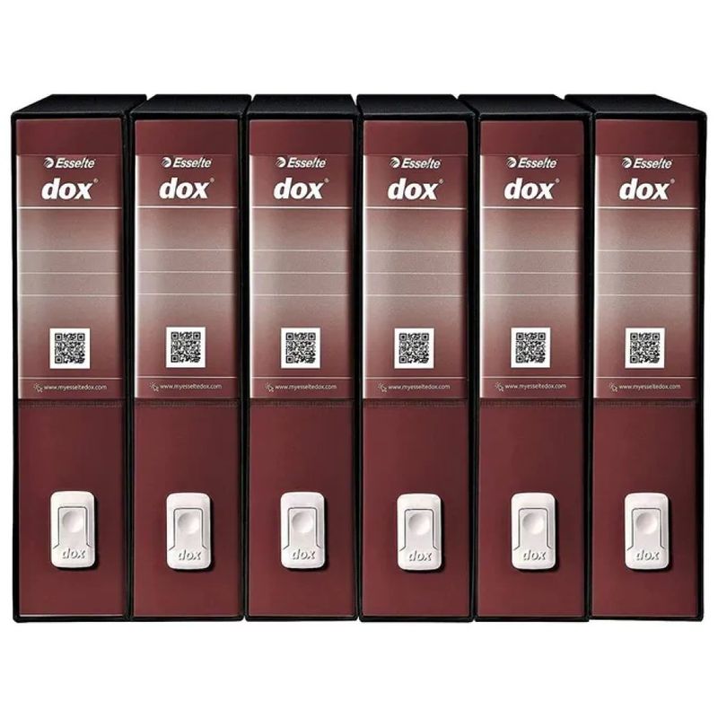 REXEL DOX Esselte Dox 2 Raccoglitore a Leva A4 Nero/Bordeaux