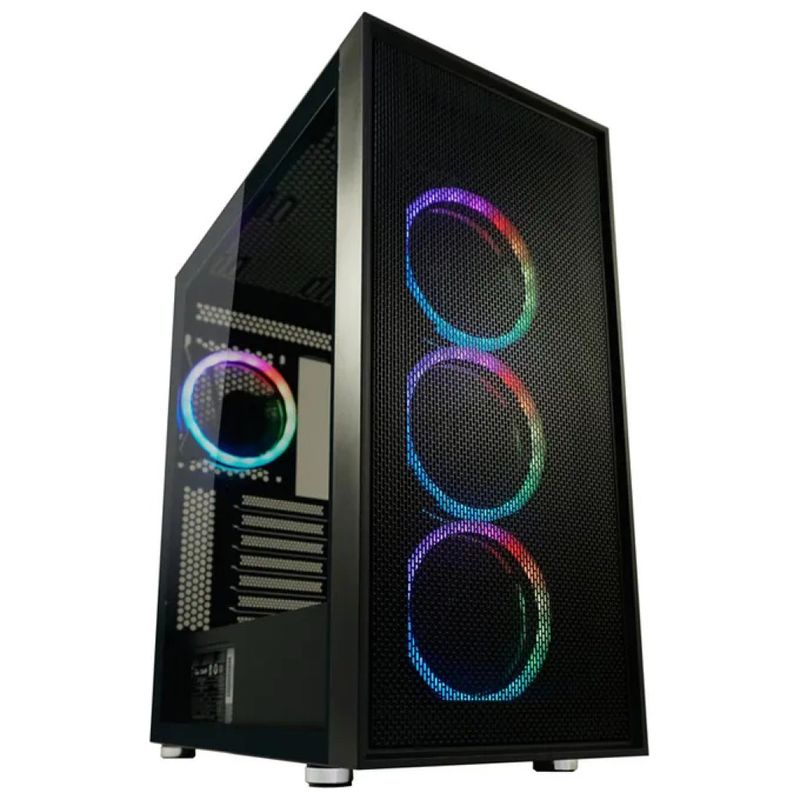 LC-Power Black-Wanderer-X – Case Midi Tower Nero con 4 Ventole ARGB