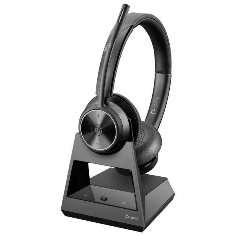 POLYCOM Cuffie stereo wireless Poly Savi 7320 DECT per Microsoft Teams, nere