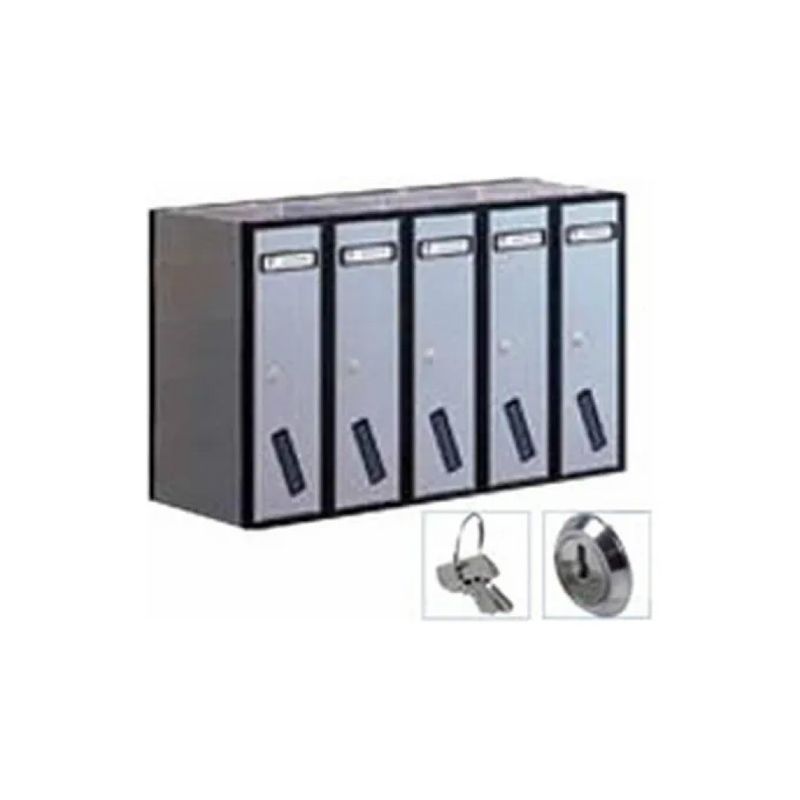 Silmec 31-505 SC5V Casellario Postale Verticale a 5 Posti, Acciaio Zincato e Alluminio Silver
