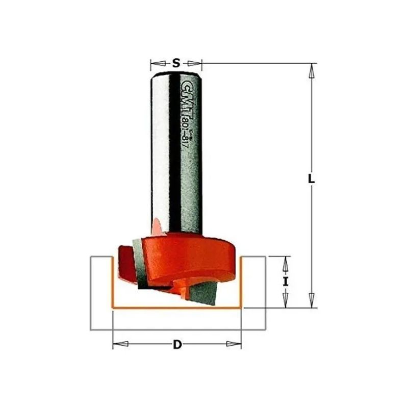 CMT 701.190.11 Fresa diritta per mortasare 19 mm, gambo 6 mm