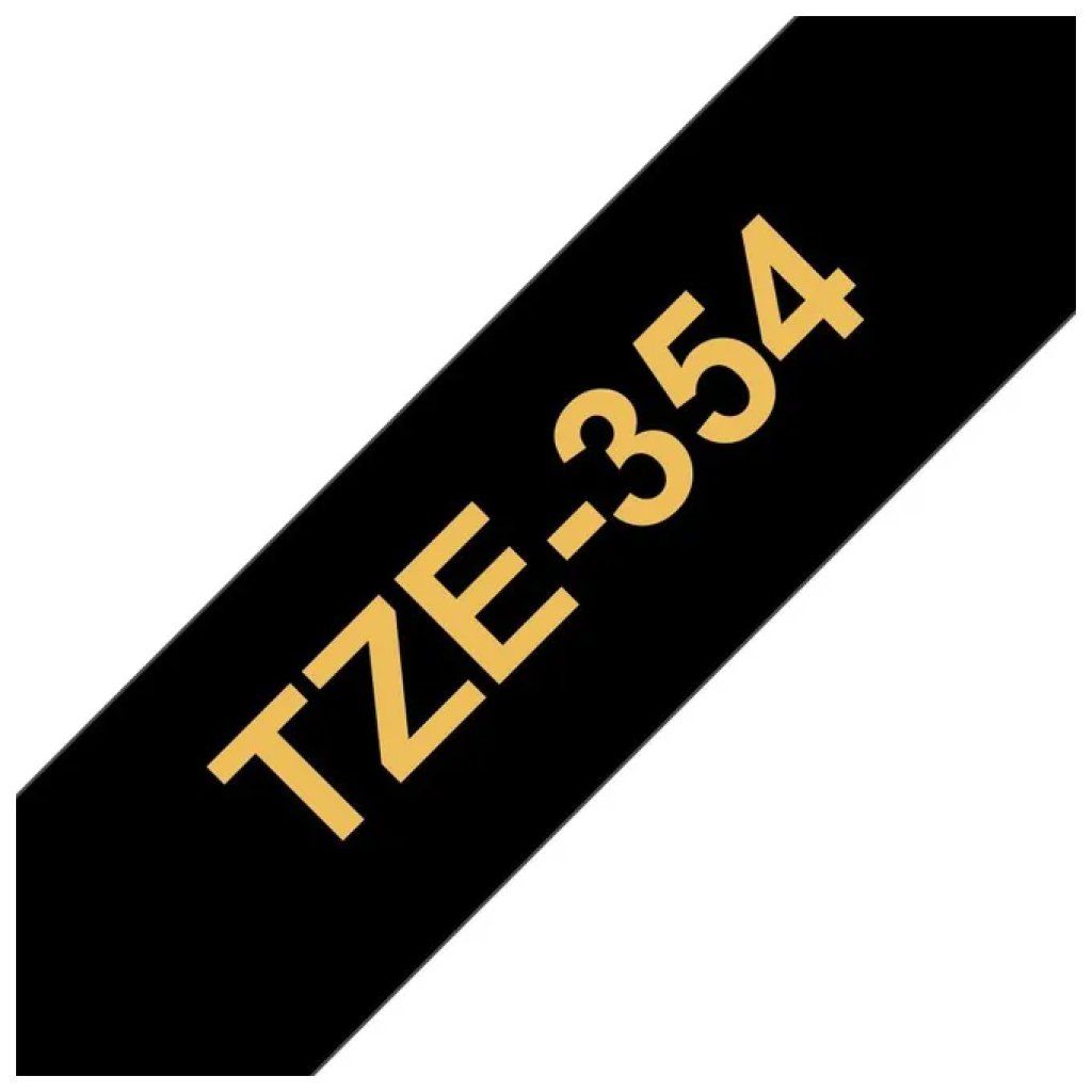 Brother TZe-R354 Nastro Etichettatrice Oro su Nero, 24 mm