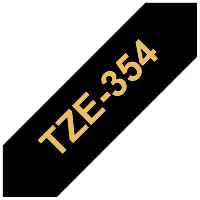 Brother TZe-R354 Nastro Etichettatrice Oro su Nero, 24 mm