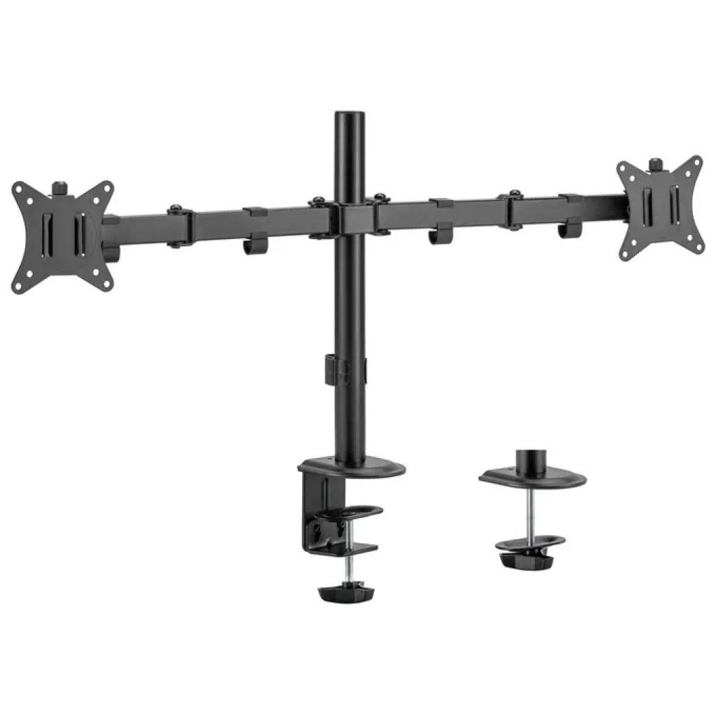 Equip 650157 Staffa Articolata da Tavolo per 2 Monitor 17–32", VESA 100x100, Nero