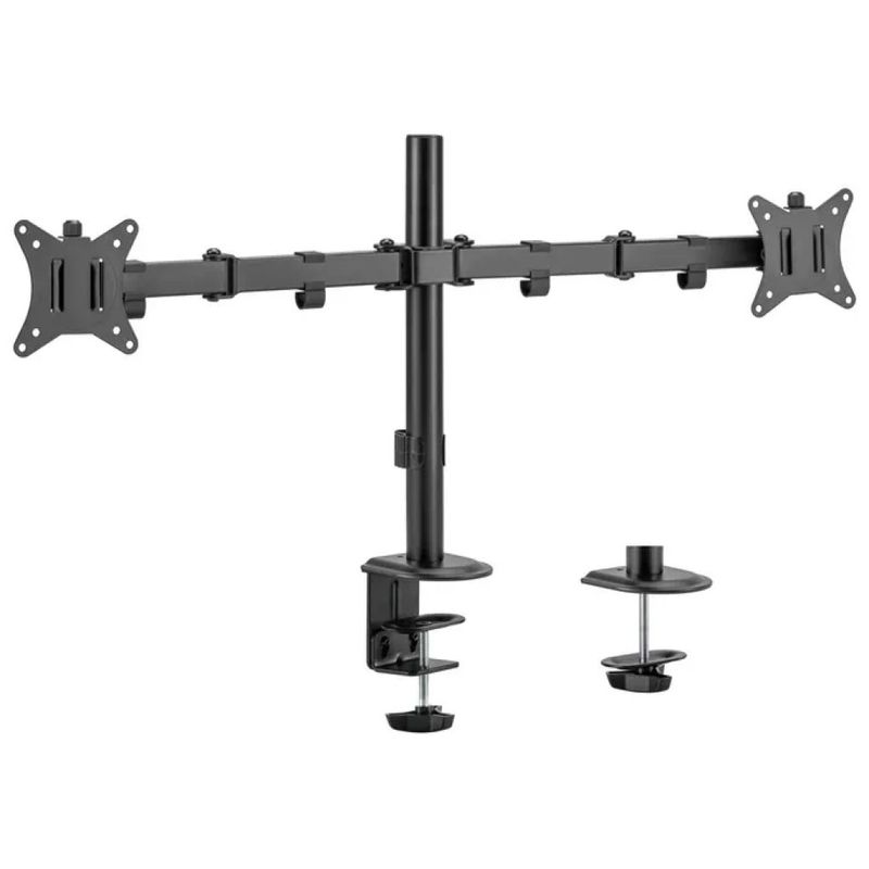 Equip 650157 Staffa Articolata da Tavolo per 2 Monitor 17–32", VESA 100x100, Nero