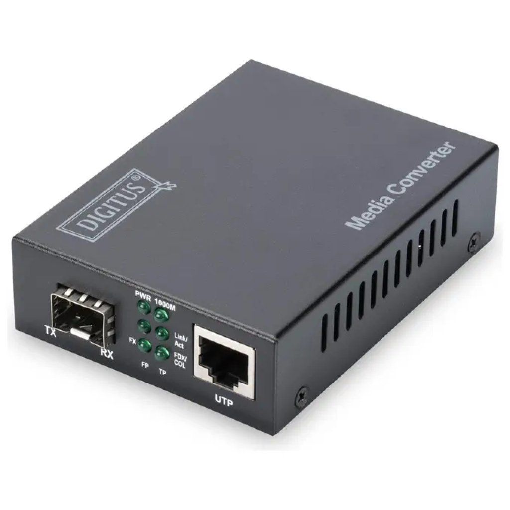 DIGITUS DN-82130 Convertitore Media Gigabit Ethernet RJ45/SFP, fino a 80 km