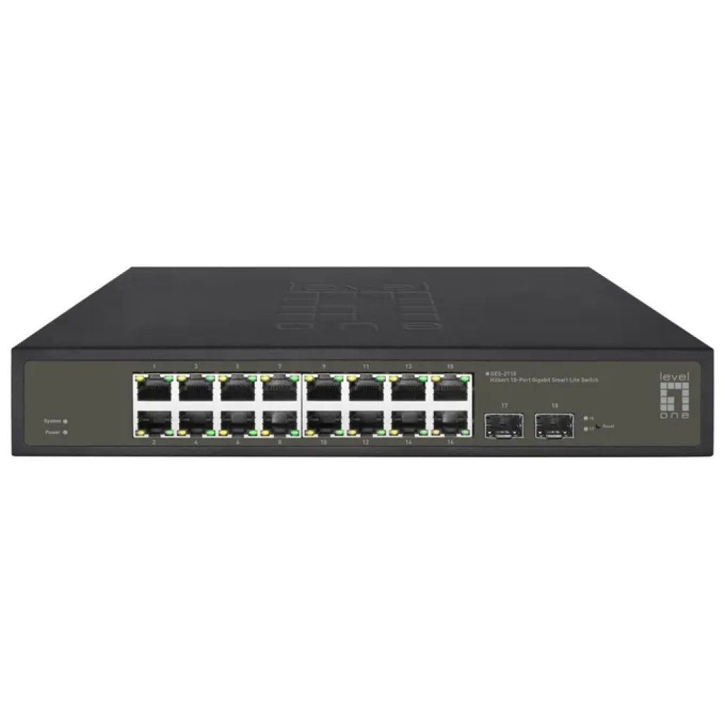 LEVEL ONE LevelOne GES-2118 Switch gestito L2 Gigabit a 16 porte con 2 slot SFP