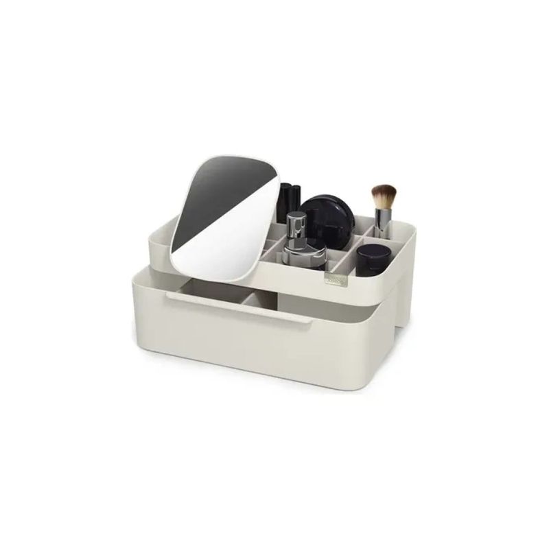 Joseph Joseph Viva Organizer per Cosmetici con Specchio Rimovibile, Beige