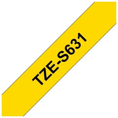 BROTHER Nastro Brother TZe-S631 nero su giallo, 12 mm