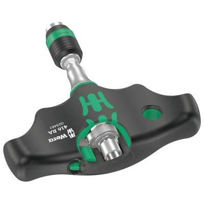 Wera 416 RA Porta-inserti a T con cricchetto Rapidaptor, attacco 1/4″